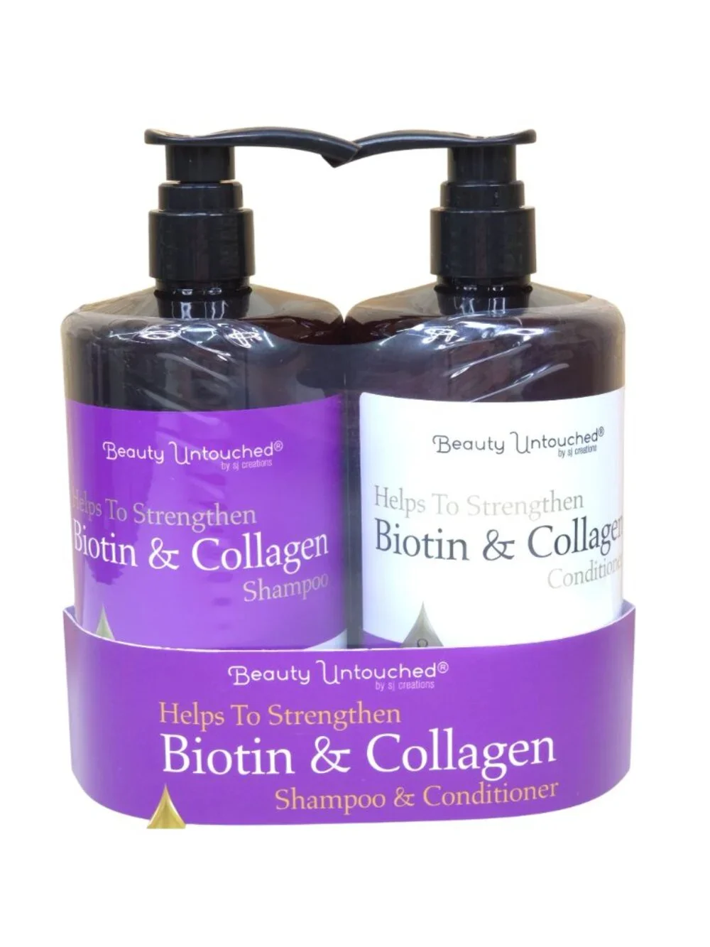 Beauty Untouched Biotin Collagen Shampoo & Conditioner Strengthening JUMBO SIZE
